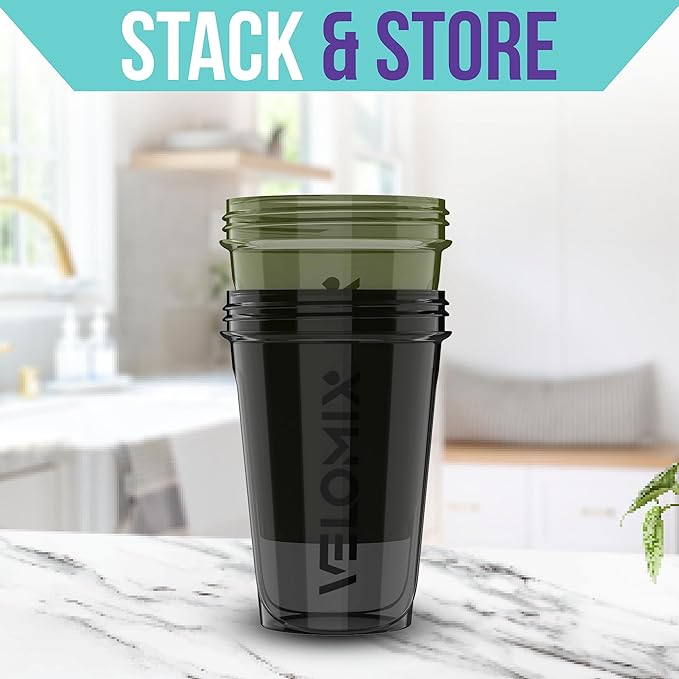 '-2 Pack- 20 oz Protein Shaker Bottles for Protein Mixes - 2x Wire Whisk, Leak Proof Shaker Cups for Protein Shakes and Pre Workout, Protein Shaker Bottle Pack, Protein Mixer Cup (Green&Black)-FlexoryFit
