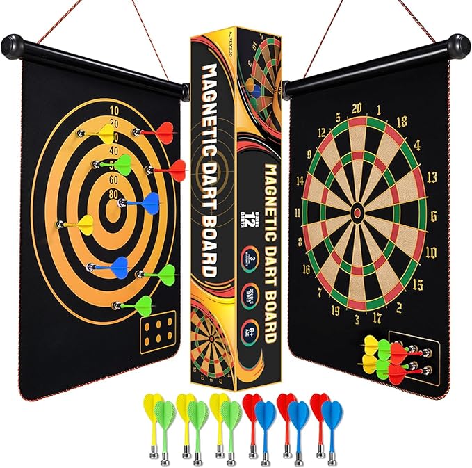 Magnetic Dart Board for Kids, Gifts Ideas for Teenage Boys Girls, Dartboard Toys for Teen Age 6 7 8 9 10 11 12 13 14 15 16 Years