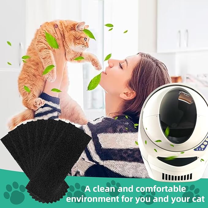 8Pcs Carbon Filters Compatible with Litter-Robot 3,Replacement Activated Charcoal Filters for Litter Box Carbon Premium Filters,Thickened and Durable,Eliminate Odor and Controls Moisture on Pet's Body