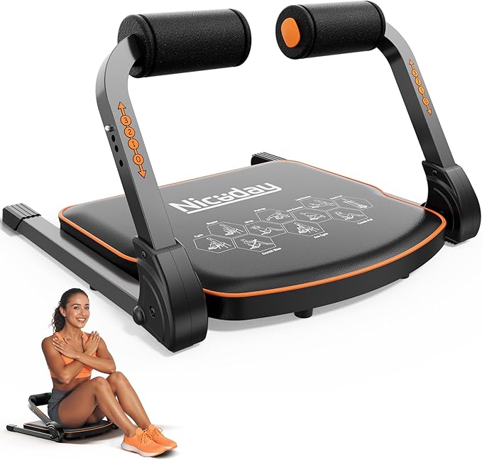 Niceday Ab Workout Equipment, Ab Machine for Stomach Workout, Ab Trainer Machine for Home, Ab Crunch Machine for Home Exercise, Sit Up Machine with Resistance Bands and 330 LBS Weight Capacity-FlexoryFit