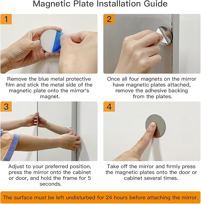 63"x20" Magnetic Mirror Lightweight Full-Length Mirror | Strong Adhesion, Easy Installation | Suitable for Refrigerators, Glass Walls, Wooden Doors, and More | 2.8LBS Ultra-Strong Support, White-FlexoryFit