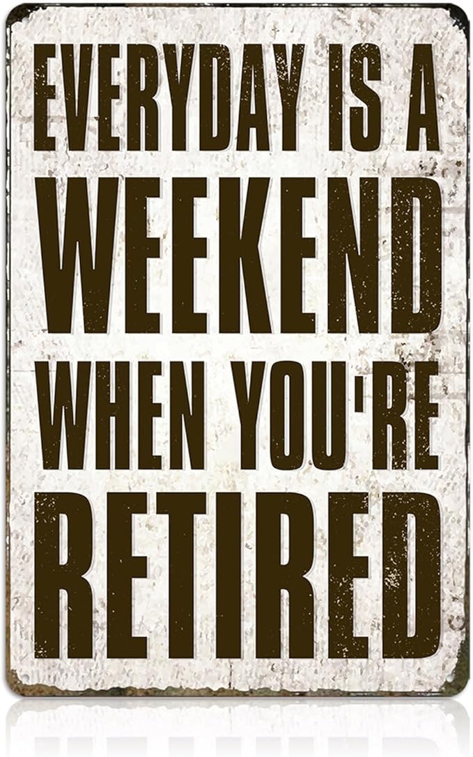 Funny Retirement Sign, Retired Gifts for Men - Happy Retirement Party Decorations for Women, Vintage Retirees Patio Metal Tin Signs Yard Door Frame Decor 8x12 Inch-FlexoryFit