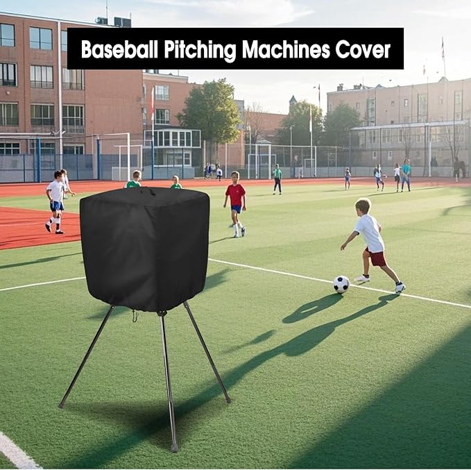 Pitching Machines Cover for Sports Attack Junior Hack Attack Softball Pitching Machine, 600D Waterproof Baseball Pitching Machines Cover, Black