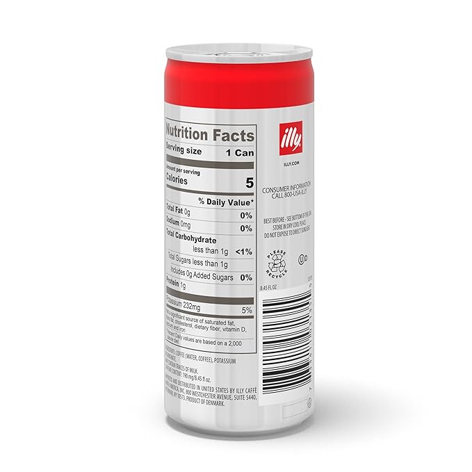 illy Ready To Drink Coffee - Cold Brew Cans - 100% Arabica Coffee - Smooth & Refreshing Taste - Convenient, Easy to Carry Coffee Drink – No Preservatives - 8.5 oz. (Pack of 4)-FlexoryFit