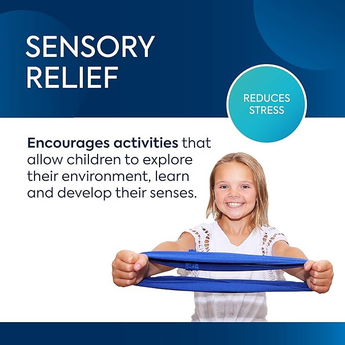 BouncyBand Stretch Band Focus Tool – 30” Resistance Band for Kids Stretches to Over 46” – Silent Sensory Tool Awakens Imagination, Develops Balance, and Strengthens Muscles-FlexoryFit