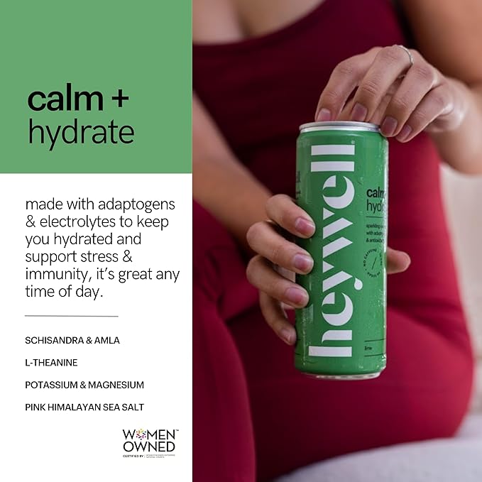 Heywell Sparkling Adaptogenic, Calm Variety Pack, 12 Fluid Ounce (Pack of 12) - Organic, Non GMO, Vegan, Gluten Free, Dairy Free-FlexoryFit