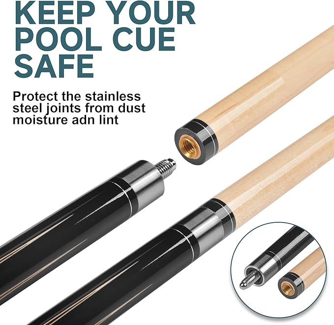 HomeSeason Pool Cue Stick 57" Billiard Cue Sticks Professional Low Deflection Pool Sticks-FlexoryFit