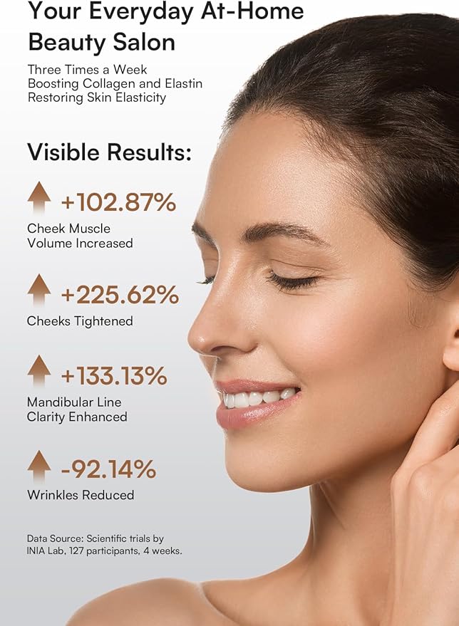 INIA 3-in-1 Red Light Therapy for Face and Neck Facial Massager True Beauty Glow Device, Lifting & Firming Skincare Tool-FlexoryFit