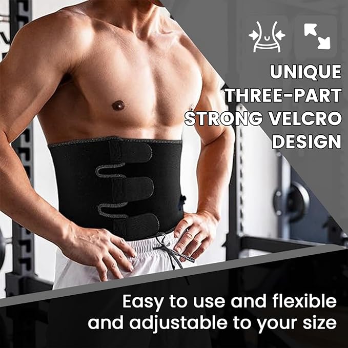 RIYA Waist Trimmer Sweat Waist Trainer for Women and Men Waist Sweat Belt Band Belly Stomach Wrap