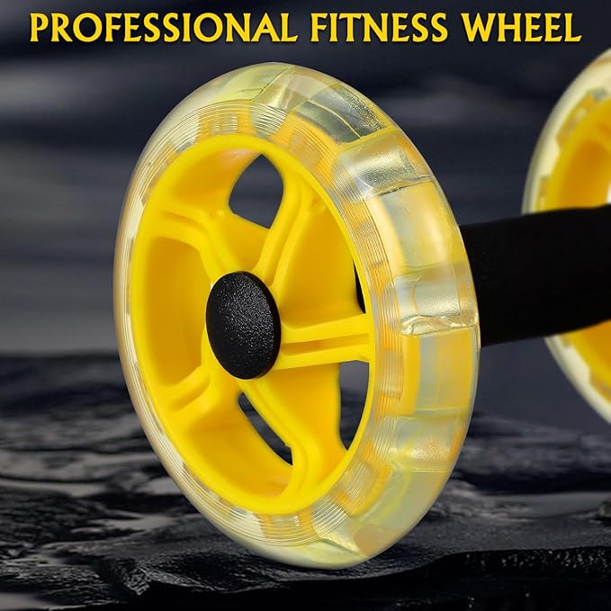 Kisangel Exercise Roller Weight Loss Equipment Exercise Abdominal Roller Ab Exercise Roller Hand Weights Dumbbell Yellow Fitness Exercise Device Fitness Wheel Wire Wheel-FlexoryFit