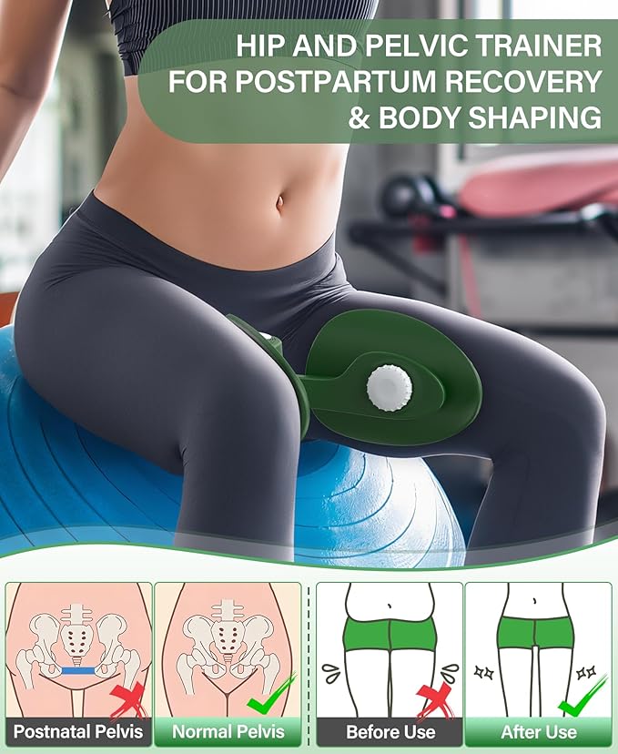 Hip Trainer Kegel Exerciser, Pelvic Floor Trainer, Kegel Trainer for Postpartum Rehabilitation, Trimmer Inner Thigh, Thigh Toner Workout-FlexoryFit