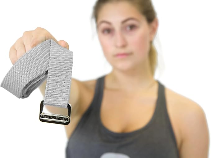 Gradient Fitness Yoga Strap, Friction-Less Easy-Feed Buckle, Super Soft Cotton/Polyester Blend Webbing, Free eGuide. (8 Feet)-FlexoryFit