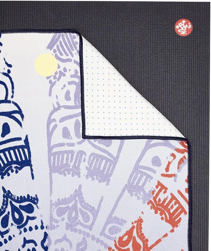 Manduka Yogitoes Yoga Towel – Rubber Grip Dots Non-Slip Bottom, Quick Dry Fitness Towel for Hot Yoga, Pilates, Exercise-FlexoryFit