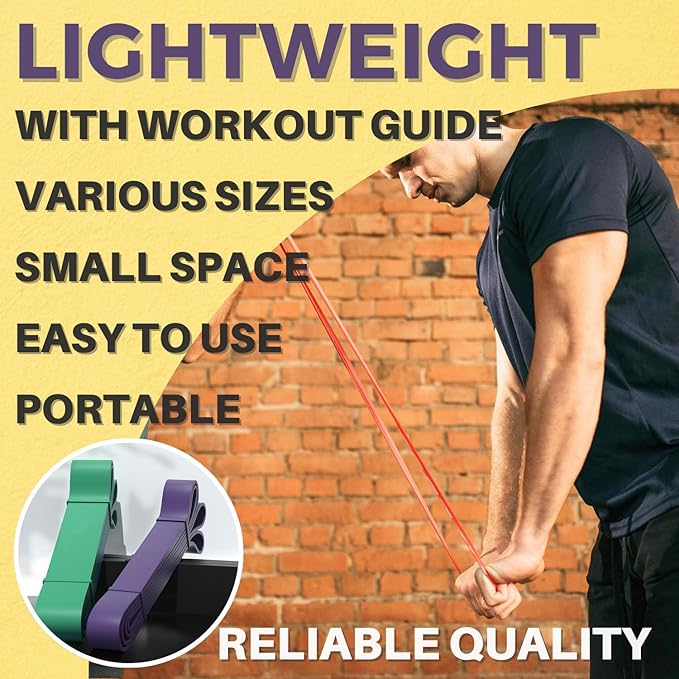 LEZER Resistance Bands - Pull Up Bands for Home Gym Fitness, Stretching, Physical Therapy & Training - Includes Instruction-FlexoryFit