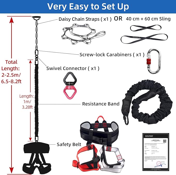 PRIOR FITNESS Bungee Fitness Equipment Set Casual Latex Cord Resistance Bands Dance Rope Exercise at Home Gym Suspension Trainer Professional Training Equipment-FlexoryFit