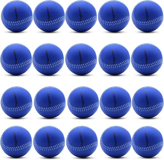 Magicorange Baseball, Foam Baseballs 20 Pack Practice Training Baseballs Unmarked Baseball Soft Toss, Batting, Fielding, Hitting, Pitching-FlexoryFit