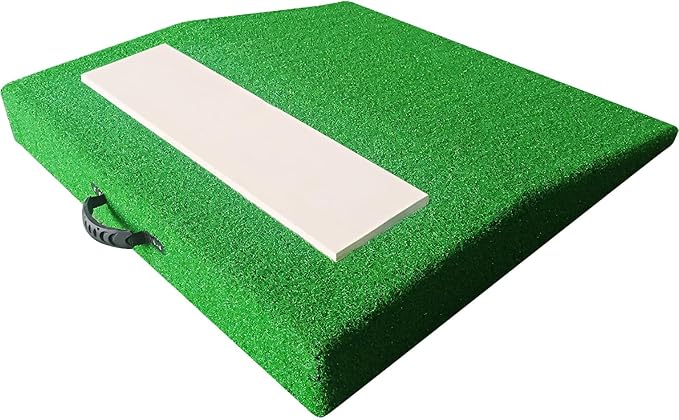 4" Pitching Mound, Baseball Pitcher's Mound with Carry Handle and Regulation Pitching Rubber, Baseball Pitching Training Equipment 30x30x4 Inch for Indoor and Outdoor-FlexoryFit