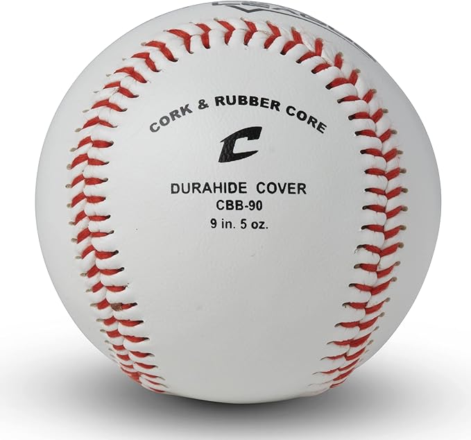 CHAMPRO CBB-90 Durahide Cover Baseballs in a Black Bucket – 30 Balls and one Rods Can Sleeve Included
