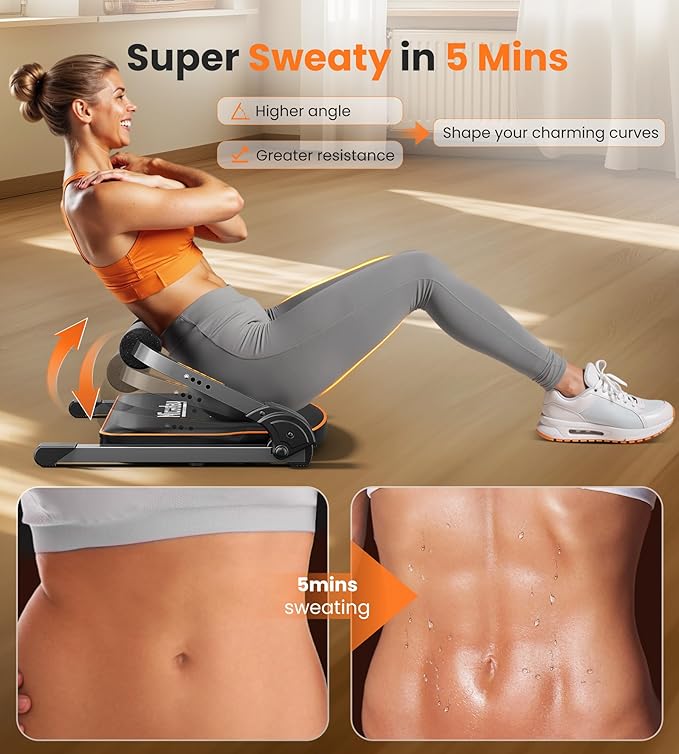 Niceday Ab Workout Equipment, Ab Machine for Stomach Workout, Ab Trainer Machine for Home, Ab Crunch Machine for Home Exercise, Sit Up Machine with Resistance Bands and 330 LBS Weight Capacity-FlexoryFit