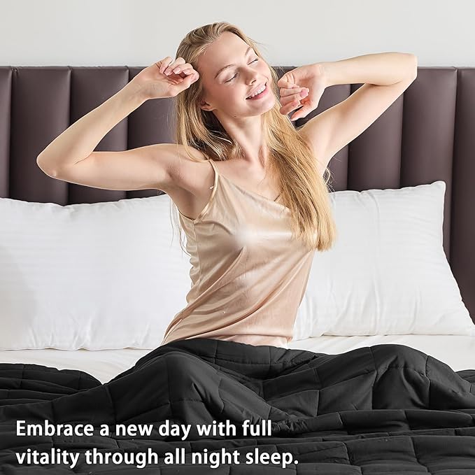 King Size Weighted Blanket for Adults (30 lbs, 80โ x 87โ, Black) Cooling Heavy Blanket for Sleeping Perfect for 290-310 lbs, Breathable Blanket for Adults & Couple All Season, Machine Washable