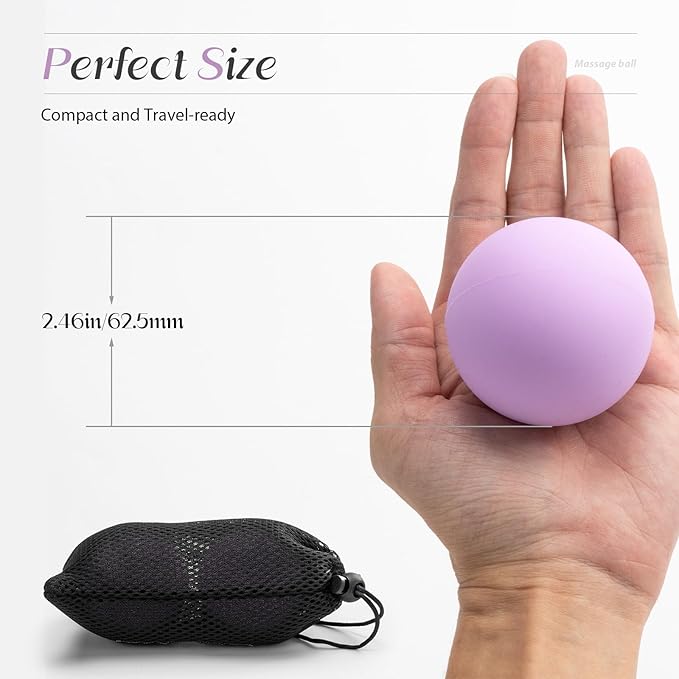 Massage Lacrosse Balls for Myofascial Release,Yoga Deep Tissue Massage,Trigger Point Therapy and Foot Plantar Fasciitis,Muscle Soreness Massager Ball (2 Packs) (Yellow)-FlexoryFit