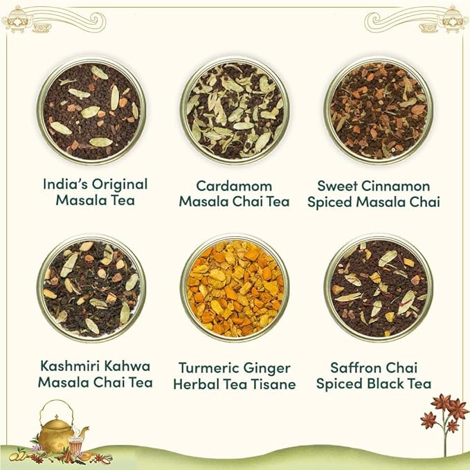 VAHDAM, Chai Tea Gift Set (12 varieties) Chai Loose Leaf Tea in Tin Caddy Gift Box | Exotic Chai Tea Blends | Gluten Free, Non GMO | Gifts for Men and Women | Gifts for Him/Her