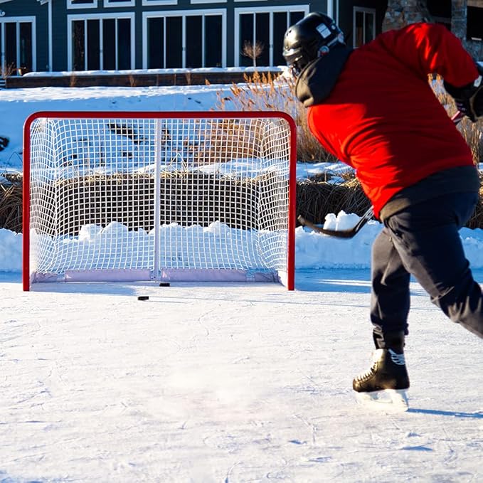 Skywalker Sports Competitive Series 6’ x 4’ Hockey Goal, White/Red (SSHG6400)