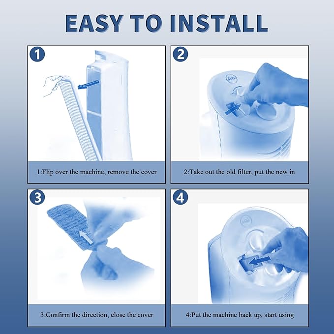 4 Pack Dual Action HEPA-Type Air Purifier Filter Replacement for Febreze and Honeywell U Filter, Repalce FRF102B and HRF201B, FHT170, FHT180, FHT190, HHT270W & HHT290 Series Air Purifier by Funmit