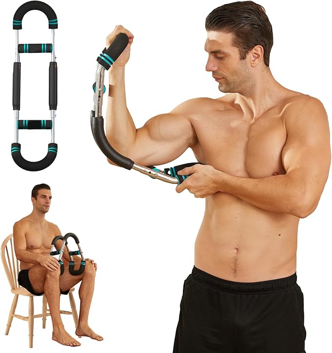 HOTSWEAT Twister Arm Exerciser Chest Workout,Portable Power Twister Bar,Muscular Strength Enhancer,Thigh Master Trainer Men,At Home Fitness Equipment-FlexoryFit