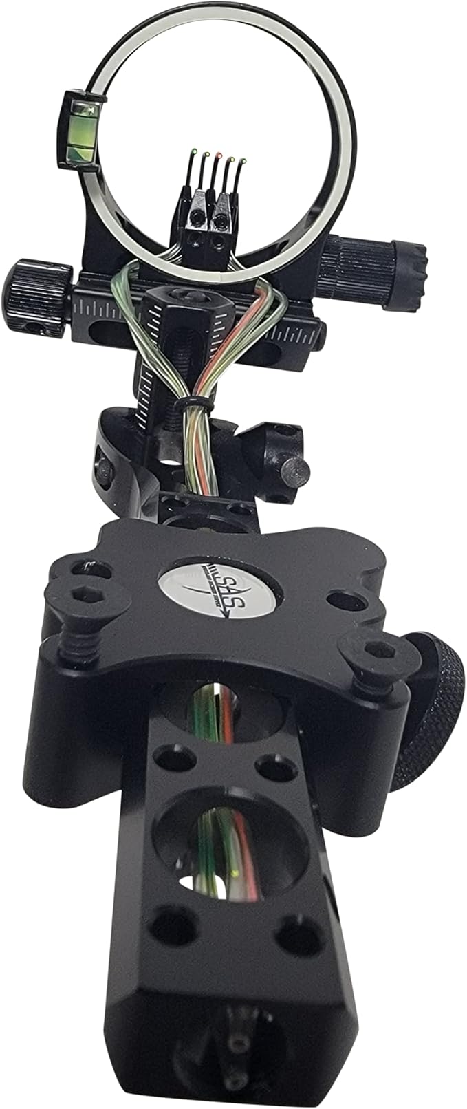SAS Essence 019" Bow Sight with Micro Adjust Detachable Bracket with LED Sight Light for Archery Compound Bows Hunting Shooting