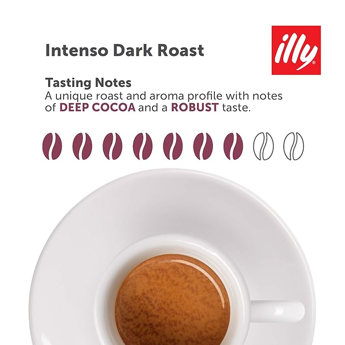 illy Ground Coffee Moka - 100% Arabica Flavored Coffee Ground - Rich Aromatic Coffee Grounds Profile – Intenso Dark Roast – Warm Notes of Cocoa & Dried Fruit - No Preservatives – 8.8 Ounce, 6 Pack-FlexoryFit