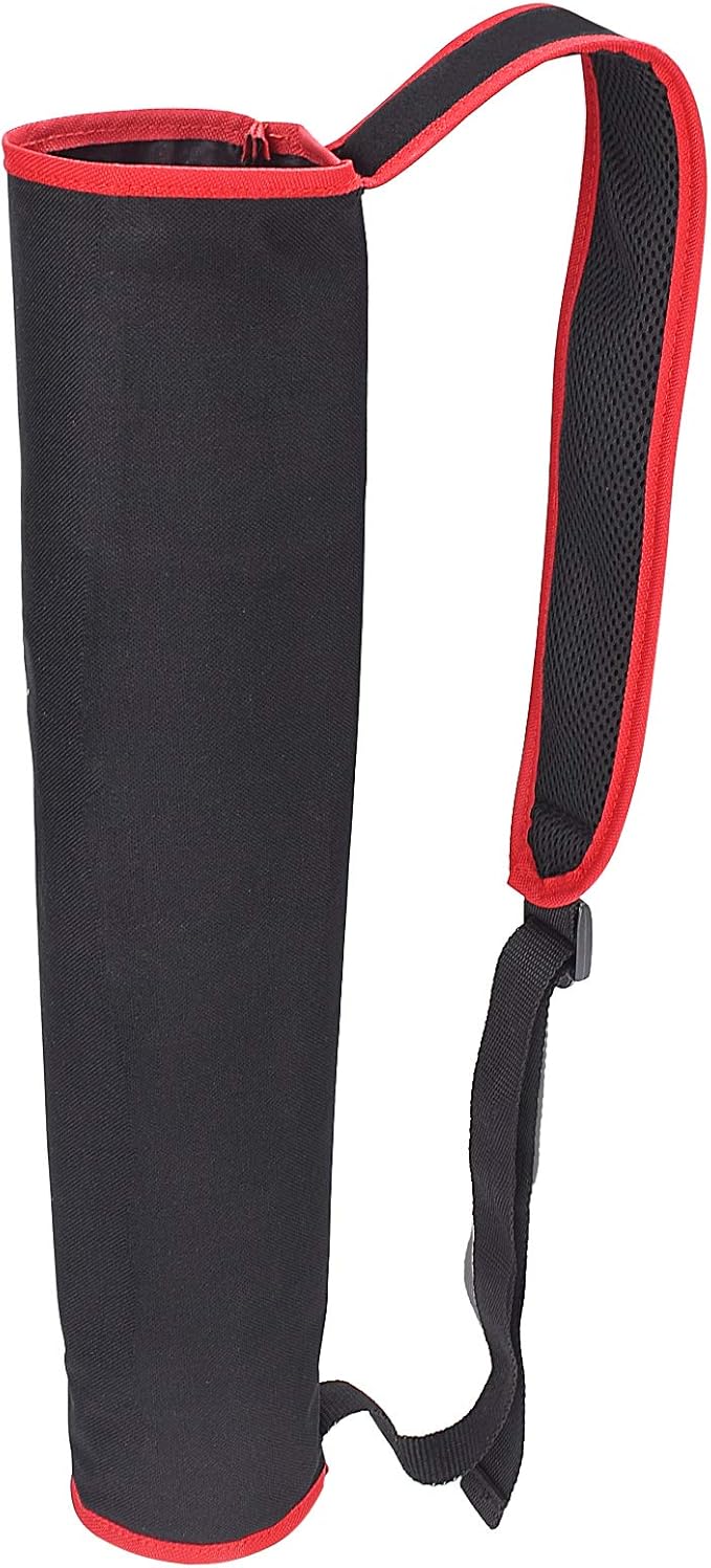 YLS Archery Hip and Back Quiver for Arrows - Black Arrow Quiver for Kids and Adults - Adjustable Arrow Holder with a Padded Strap and Belt Clip - Archery Accessories for Field and Practice