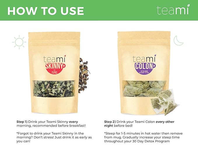 Teami® 30-Day Detox Tea Pack: All-Natural Teatox Kit with Teami Skinny & Colon Cleanse Loose Leaf Herbal Teas Lemon & Original