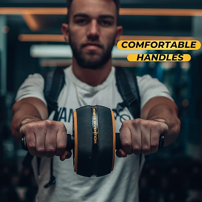 Ab Roller Wheel - Ab Wheel Roller & Knee Mat - Rueda Para Abdominales - Abdominal Wheel - Abs Roller for Men & Women - Home Gym Equipment-FlexoryFit