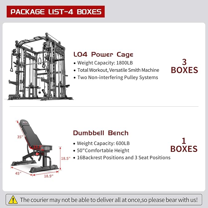 Power Cage,1600lbs Multi-Function Power Rack with Adjustable Cable Crossover System and More Training Attachment, Weight Cage for Home Gym-FlexoryFit