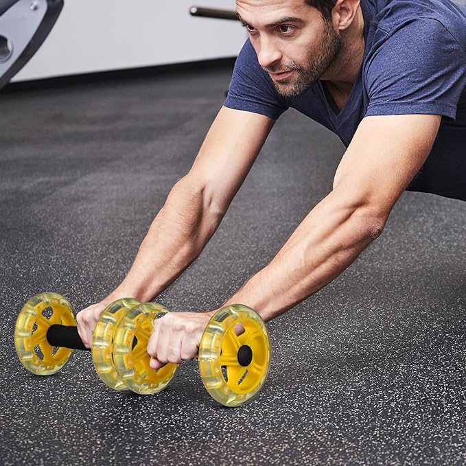 Kisangel Exercise Roller Weight Loss Equipment Exercise Abdominal Roller Ab Exercise Roller Hand Weights Dumbbell Yellow Fitness Exercise Device Fitness Wheel Wire Wheel-FlexoryFit