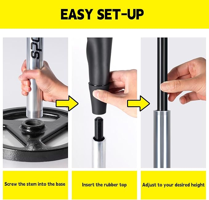 Portable Batting Tee for Baseball/Softball - Adjustable Height 24" to 46", 25" to 37", Baseball Practice Training Hand-Rolled Flexible Rubber Top & Heavy Duty Base for T-Ball, Youth & Adults