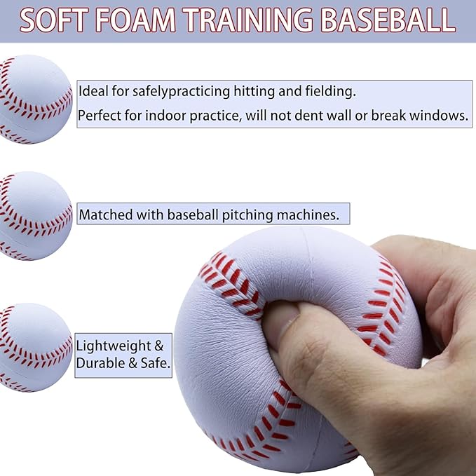 Magicorange Baseball, Foam Baseballs 20 Pack Practice Training Baseballs Unmarked Baseball Soft Toss, Batting, Fielding, Hitting, Pitching-FlexoryFit