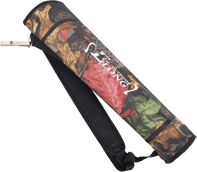 YLS Archery Hip and Back Quiver for Arrows - Black Arrow Quiver for Kids and Adults - Adjustable Arrow Holder with a Padded Strap and Belt Clip - Archery Accessories for Field and Practice
