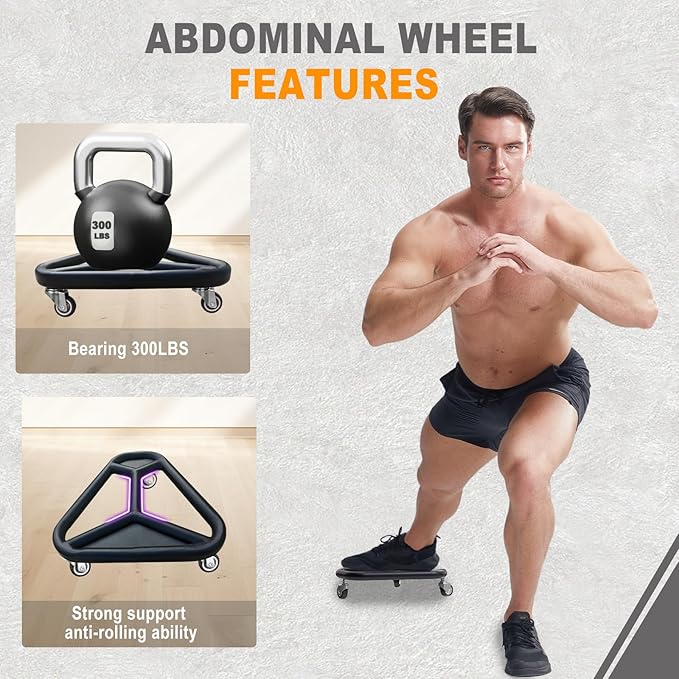 HOTWAVE Ab Roller Wheel for Core Workout – Extra-Wide Ab Exercise Equipment for Abs, Arms & Back – Stable & Quiet Fitness Roller for Home Gym Strength Training – Includes Knee Pad – For Men & Women-FlexoryFit