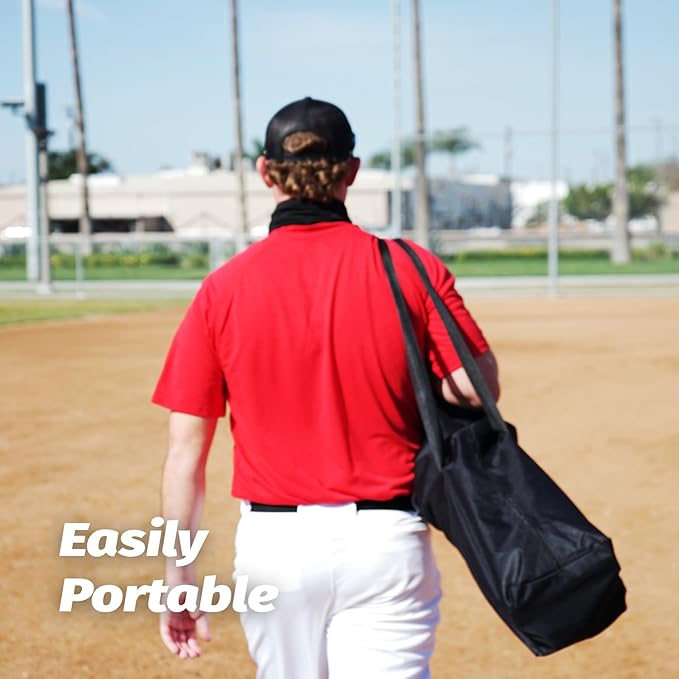 ZELUS Collapsible Barricade Backstop Net 12x9 ft, Net for Lacrosse, Baseball, Basketball, Soccer, Field Hockey and Softball Practice Barrier, Portable Hitting Net for Backyard, Park, with Carry Bag