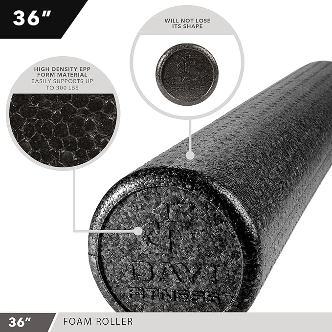 High-Density Round Foam Rollers - 4 Size and 8 Color Options - Massage Rollers for Stretching, Deep Tissue and Myofascial Release-FlexoryFit