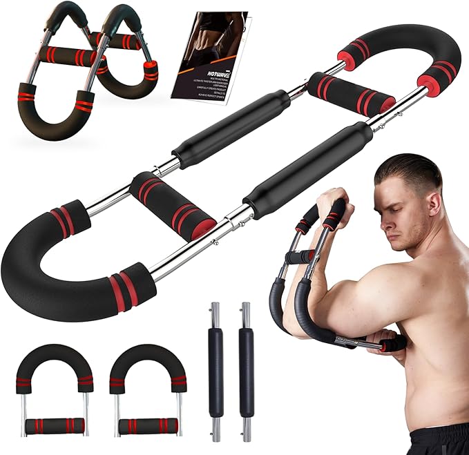 HOTWAVE Twister Arm Exerciser,Adjustable Spring Workout Bar, Forearm Triceps Chest Enhanced Exercise Strengthener,Portable Home Fitness Equipment-FlexoryFit