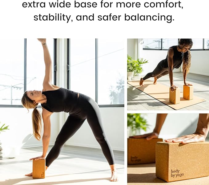 Premium Cork Yoga Blocks - Extra Large Yoga Block 2-Pack or Extra Tall 1-Pack for Inflexible Yogis | Natural, High-Density Cork for Superior Support & Stability | Optional Yoga Strap & Gift Box-FlexoryFit