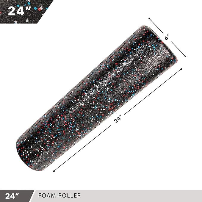 High-Density Round Foam Rollers - 4 Size and 8 Color Options - Massage Rollers for Stretching, Deep Tissue and Myofascial Release-FlexoryFit