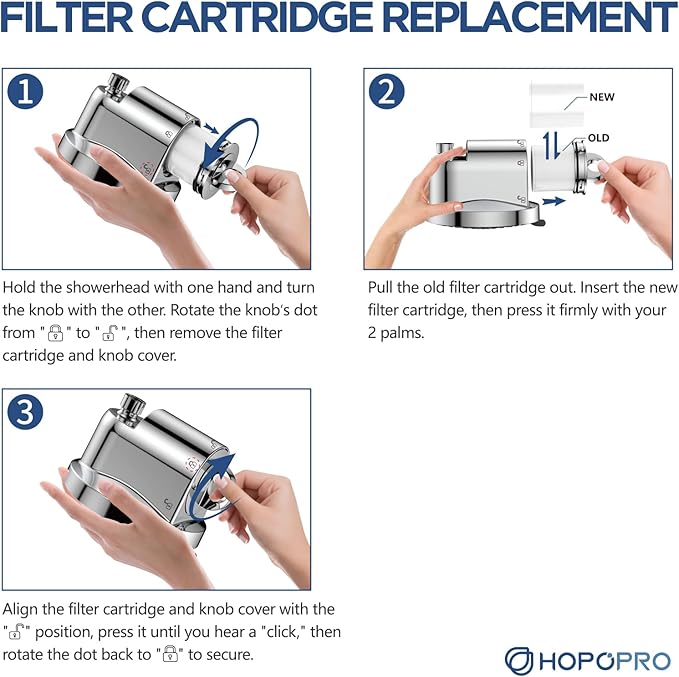 High Flow Filtered Shower Head, HOPOPRO 5 Modes High Pressure Fixed Showerhead with Filter, 2-In-1 Shower Head Filter for Hard Water, Remove 99% Chlorine, Improves Skin Hair Condition (6 Inch Silver)