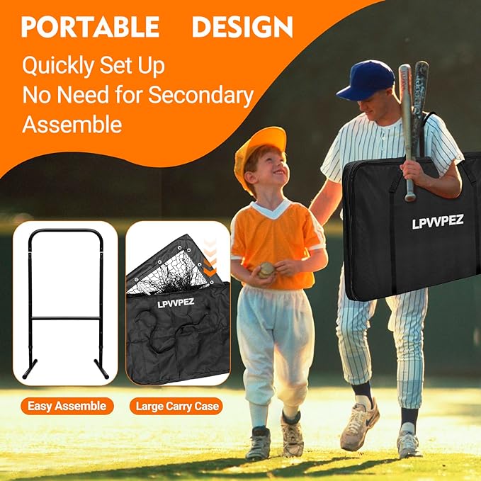 Pitching Net, 9 Hole Baseball Pitching Net with Strike Zone, Adjustable Softball Net for Batting Pitching Hitting, Portable Pitcher Trainer Baseball Hitting Target
