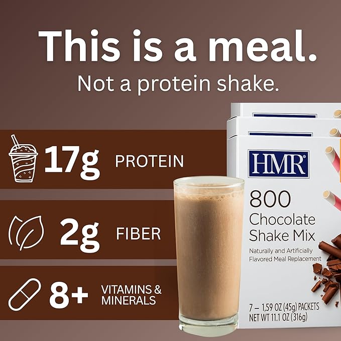 HMR 800 Shake Meal Replacement Mix | Chocolate Shake Powder to Support Healthy Weight Loss | 17g of Protein | Easy to Make | Low Calorie Food | 7 Servings-FlexoryFit