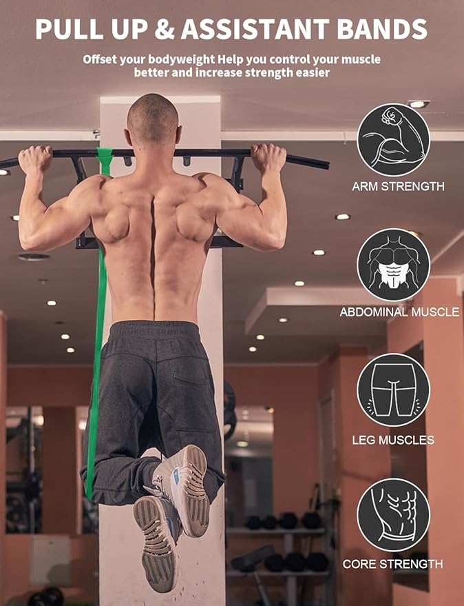 Pull Up Bands, Resistance Bands, Pull Up Assistance Bands Set for Men & Women, Exercise Workout Bands for Working Out, Body Stretching, Physical Therapy, Muscle Training-FlexoryFit