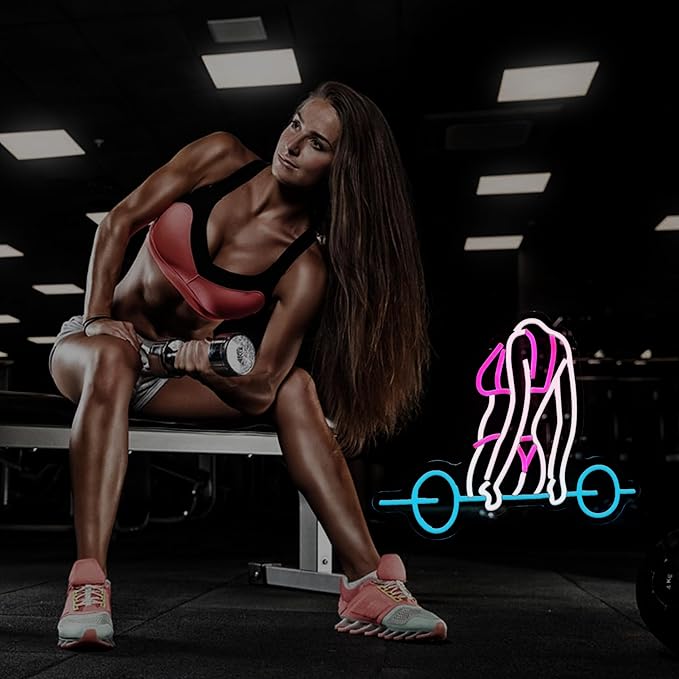 Gym Neon Sign For Home Gym Decor Gym Lighting for Man Cave Decor Gifts 15.7"×12.9"-FlexoryFit